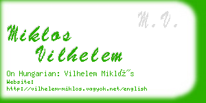 miklos vilhelem business card